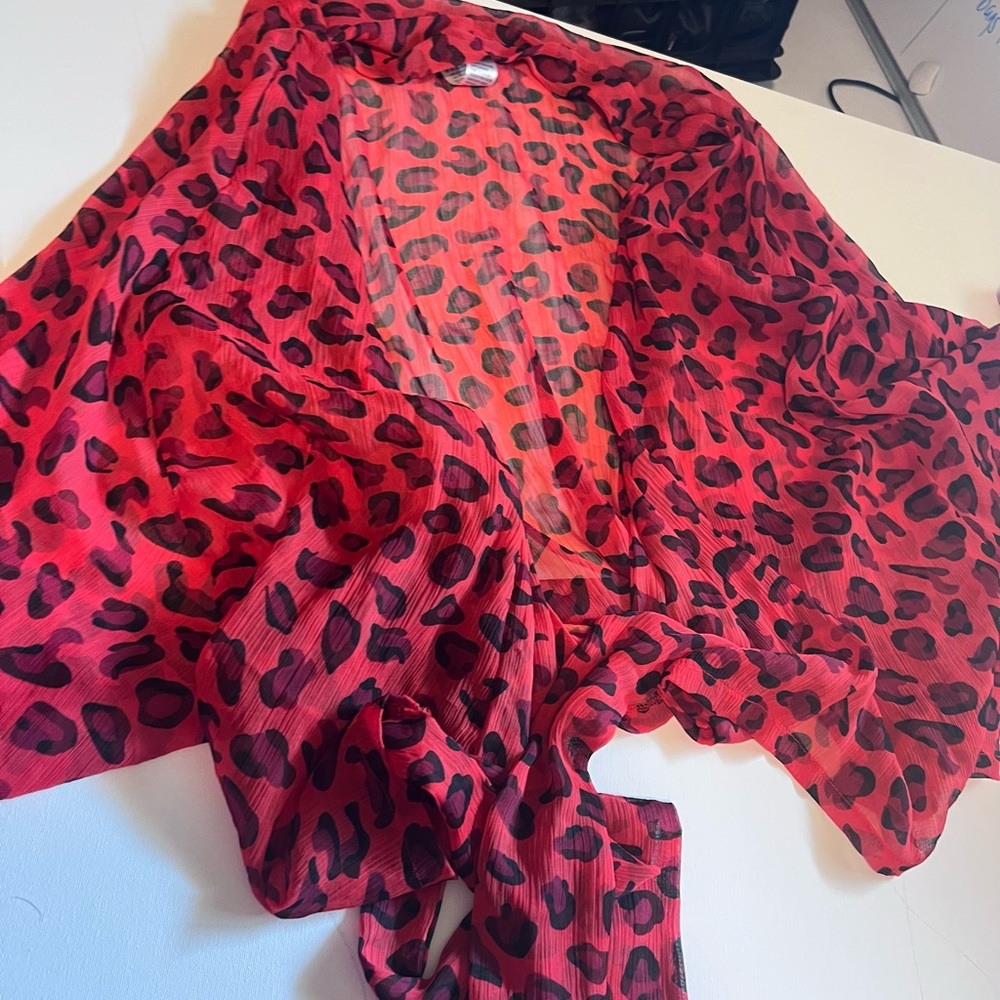 Free People leopard print cropped cover up